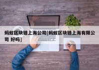 蚂蚁区块链上海公司[蚂蚁区块链上海有限公司 好吗]