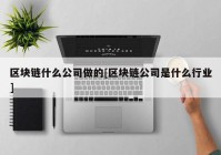 区块链什么公司做的[区块链公司是什么行业]