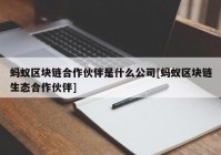 蚂蚁区块链合作伙伴是什么公司[蚂蚁区块链生态合作伙伴]